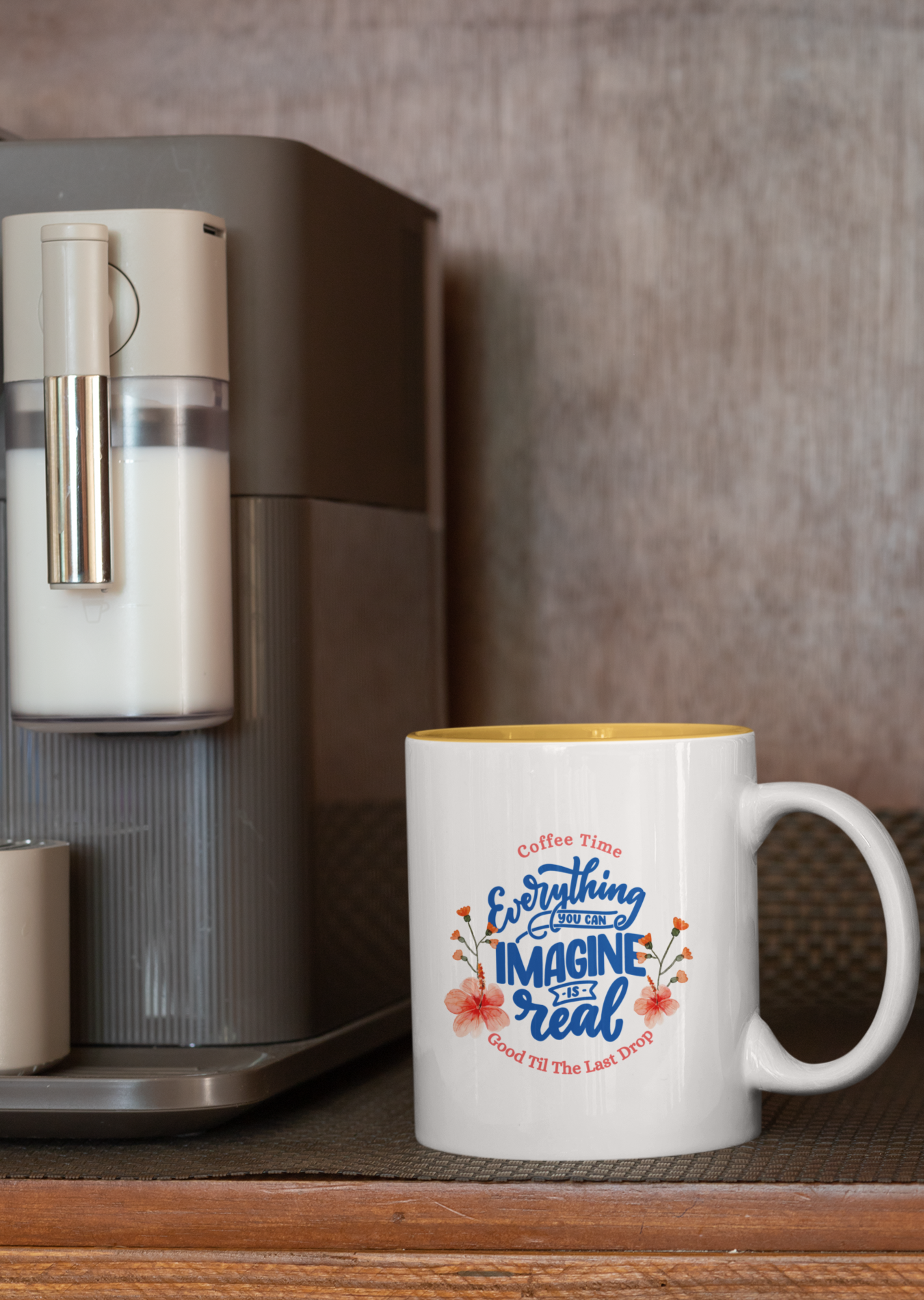Imagine Is Real (White Mug w/Inner Sparkle Gold)