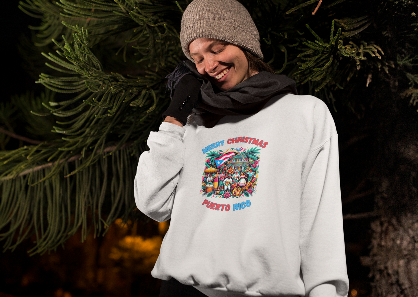 Christmas Fleece Crewneck Shirts (Puerto Rico)