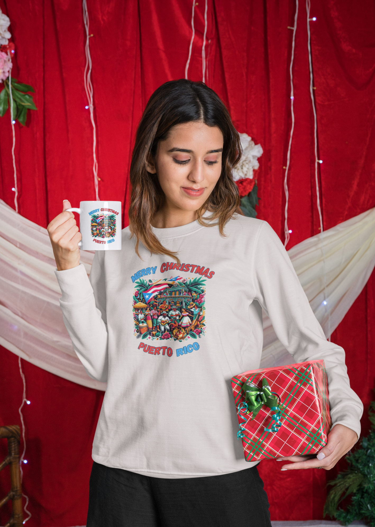 Christmas Fleece Crewneck Shirts (Puerto Rico)